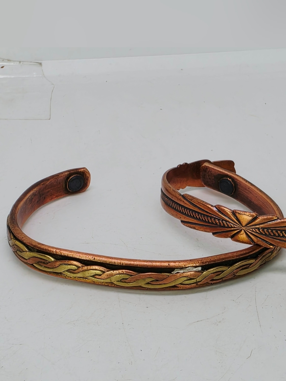 Vtg Solid Copper Bell Trading Post Cuff Bracelet Native American & Tri Color Lot